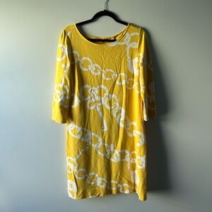 Lilly Pulitzer yellow and white printed dress